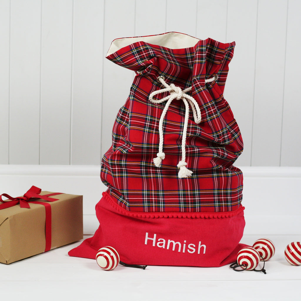 Personalised Christmas Stocking and Santa Sack Set ROYAL STEWART TARTAN