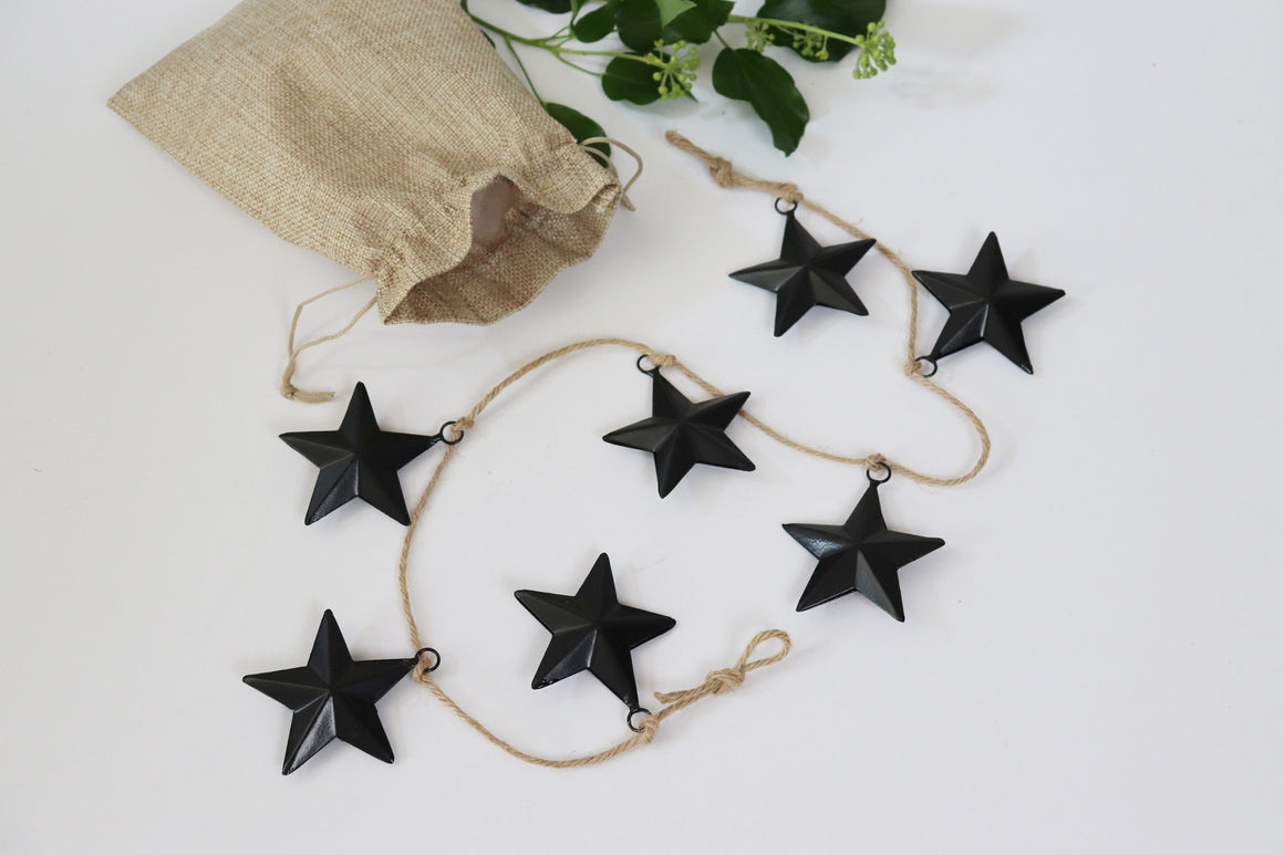 Black Metal Star Garland