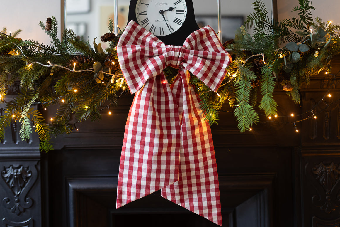 Large Fabric Bow - Check Gingham