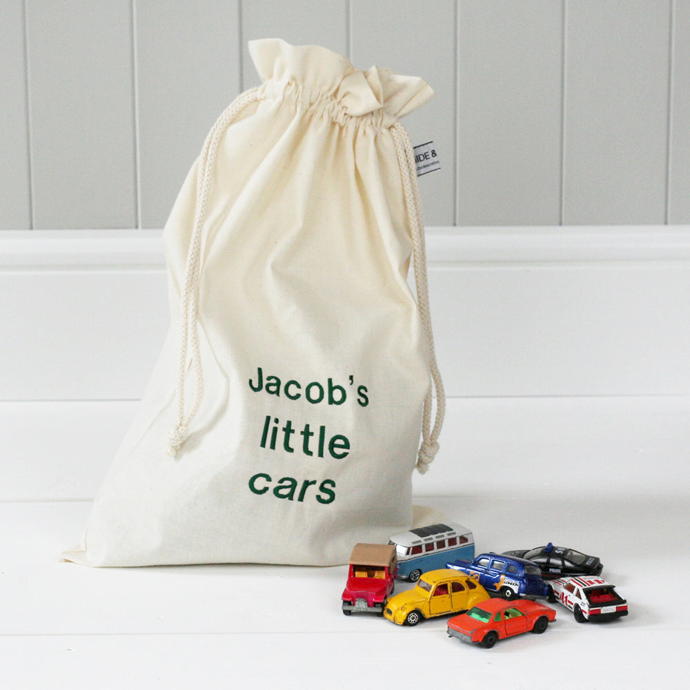 Personalised 'Little Cars' Travel Sack - HIDE & SEEK TEXTILES