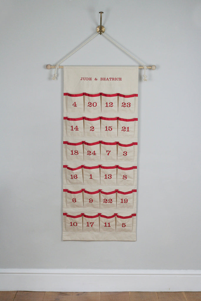 Personalised Fabric Advent Calendar Fabric Christmas Calendar HIDE Personalised fabric advent calendar fabric christmas calendar hide
