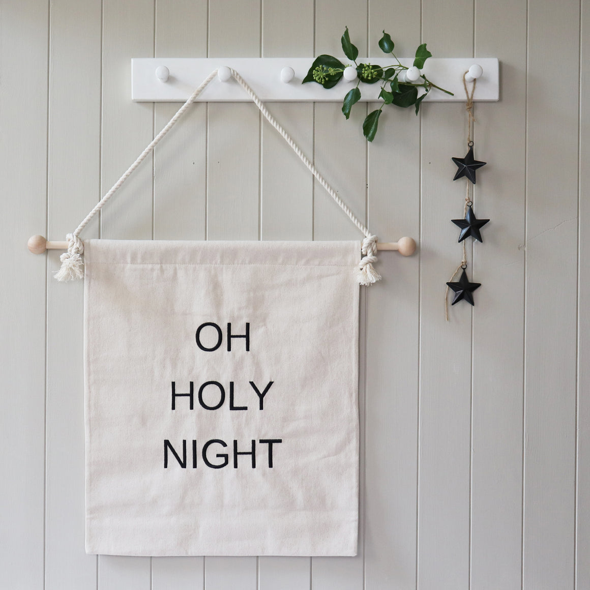 Oh Holy Night - Embroidered Christmas Banner