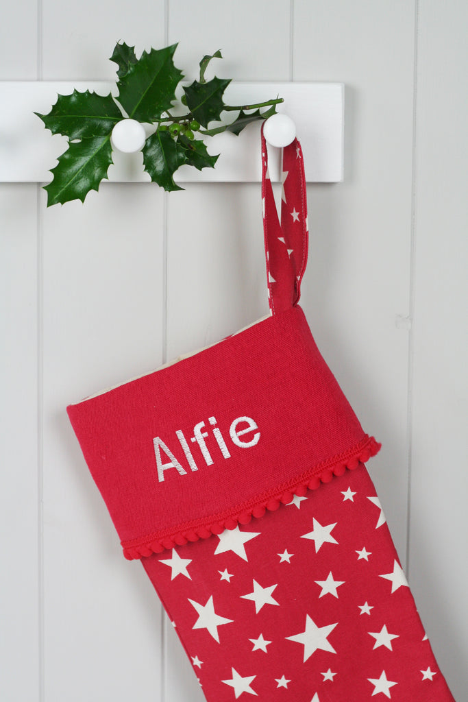 Personalised Christmas Stocking STARS - HIDE & SEEK TEXTILES